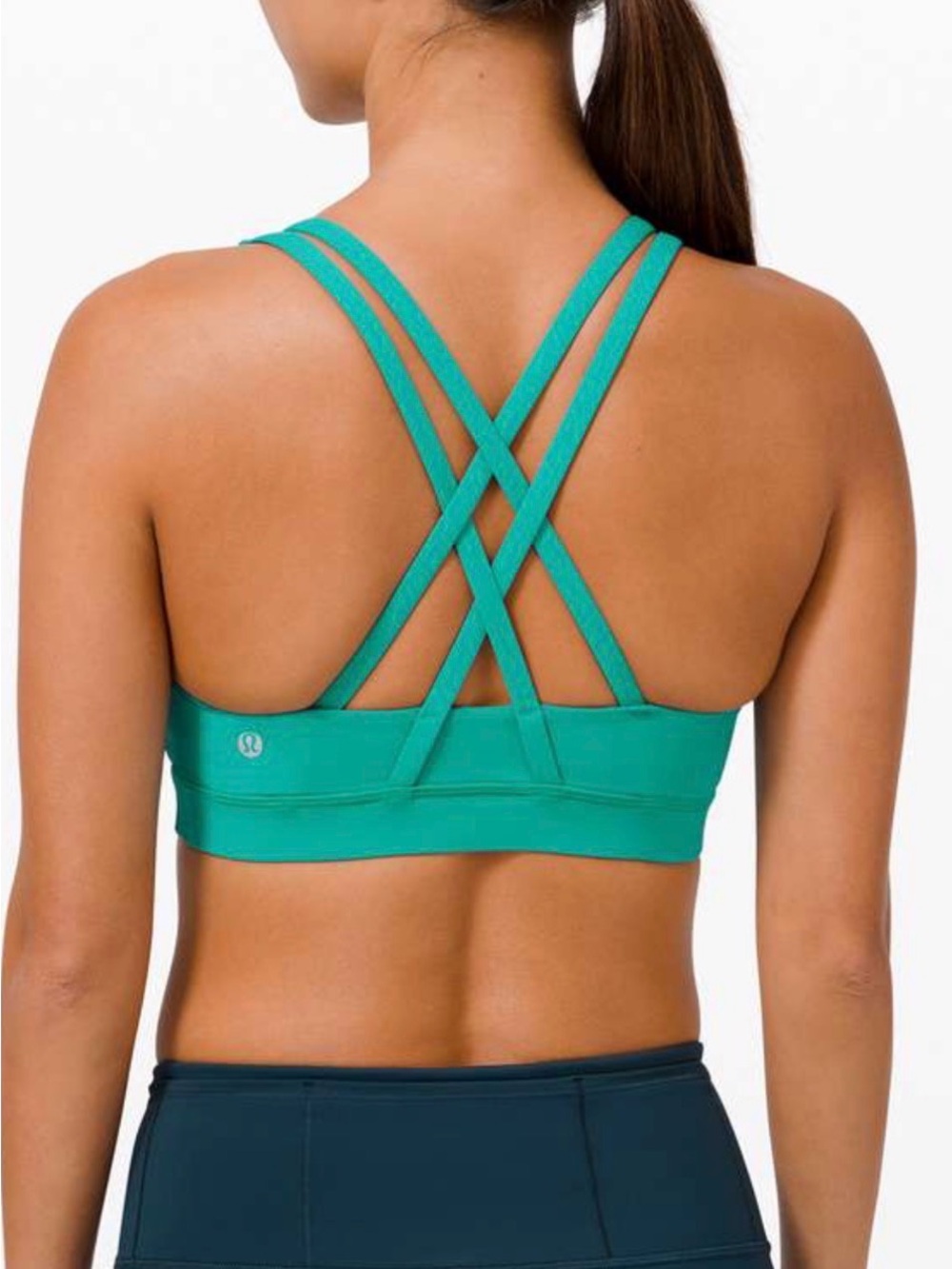 Lululemon Energy Bra Medium Support, B–D Cup Intense Teal Size 8 - Picture 3 of 5